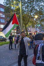 Demonstration by pro-Palestinian activists in Duisburg-Hochfeld, around 110 demonstrators marched