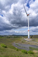 The Mottbruchhalde, wind turbine, hub height of 131 metres, type Enercon E-138, Gladbeck, North