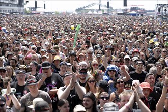 Adenau, Germany, 7 June 2024: Fans during the first day of Rock am Ring. The festival takes place