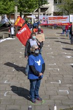 Demonstration on 1 May, on the Weberplatz in Essen, an alliance of left-wing parties and groups had