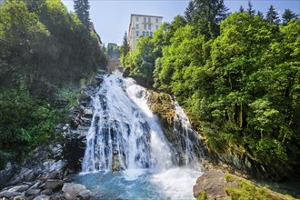 Waterfall of the Gasteiner Ache in the centre, Bad Gastein, Gastein Valley, Hohe Tauern, Pongau,