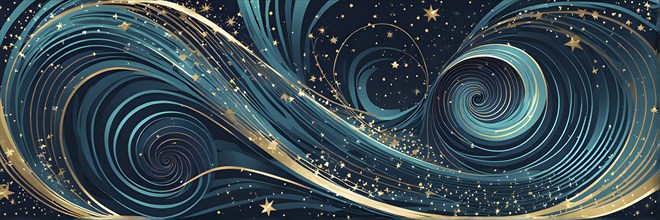 Festive illustration with swirling lines and sparkling textures to represent the joy and excitement