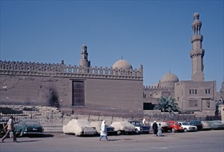 Ibn Tulun Mosque, the minaret on the right belongs to another mosque, Cairo, Egypt, September 1989,