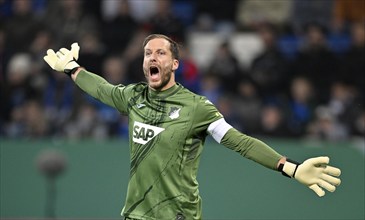 Goalkeeper Oliver Baumann TSG 1899 Hoffenheim (01) Gesture Gesture shouts, screams, DFB Cup,