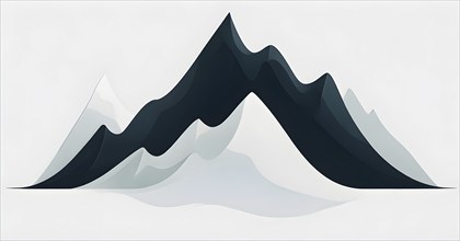 Minimalist illustration of an abstract mountain that cycles through day and night, symbolizing