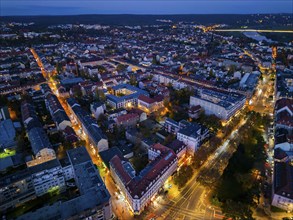 Outer Neustadt, Alaunstraße and Bautzner Straße, aerial view, Dresden, Saxony, Germany, Europe