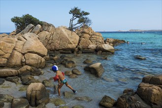 Picturesque beach with granite rocks, Spiaggia Di Capriccioli, Costa Smeralda, Sardinia, Italy,