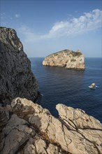 Coast with steep cliffs, Capo Caccia, near Alghero, Sardinia, Italy, Europe