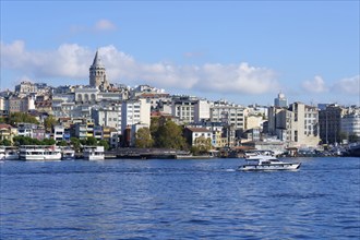 Galata Tower in Karakoy, Istanbul, Turkey, Asia