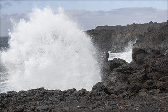 Surf, Los Hervideros, Lanzarote, Canary Islands, Spain, Europe