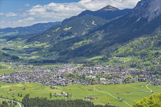 Mountain panorama from south-west on Oberstdorf, Oberallgäu, Allgäu, Bavaria, Germany, Europe