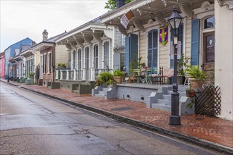 Typical residential street in the French Quarter of New Orleans, Louisiana