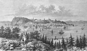 Quebec in Canada, in 1880, Historical, digital reproduction of an original from the 19th century