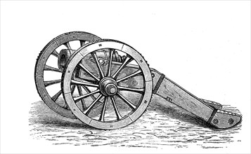 Howitzer from the 18th century, historical, digital reproduction of an original from the 19th