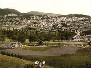 From South, Creiff, Crieff, Scotland, Historical, digitally restored reproduction from a 19th