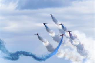 Red Arrows, Royal Air Force Aerobatic Team, Airshow 2024, Teignmouth, Devon, England, United