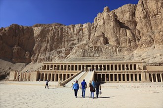 Part of the temple complex, mortuary temple of the first female pharaoh Hatshepsut, Hatshepsut