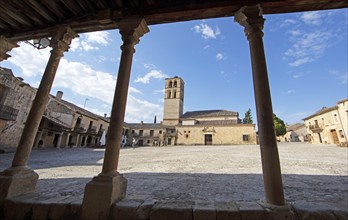 Plaza Mayor in the medieval village of Pedraza, province of Segovia, Castile and Leon, Spain,