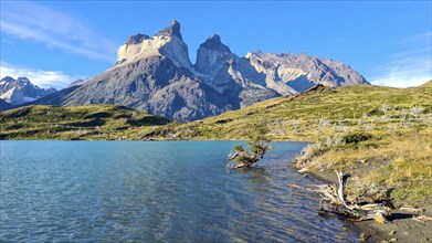 Los Cuernos, the horns, in Torres del Paine National Park, Andes, Chile, South America