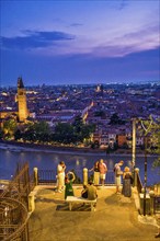 Viewing terrace at Castel San Pietro, Verona, Veneto, Italy, Europe