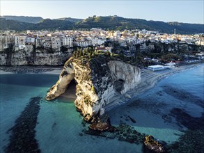 Tropea from a drone, Tyrrhenian Sea, Calabria, Italy, Europe