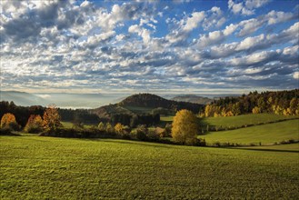 Hilly landscape in autumn, near Überlingen, Lake Constance, Baden-Württemberg, Germany, Europe