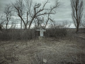 Landscape in Voloska Balakliia. The village is close to the front line, artillery fire can be heard