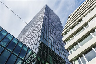 Modern architecture, high-rise building, Messeturm, Basel, Canton of Basel-Stadt, Switzerland,