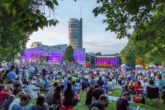 Open air concert in Essen's Stadtgarten Park, summer concert of the state government, North