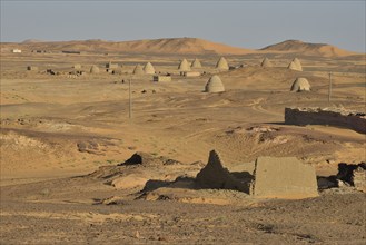 Domed mausoleums, called Qubbas, Old Dongola, Northern, Nubia, Sudan, Africa