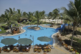 Swimming pool of the Hilton Hotel, Salalah, Dhofar Region, Orient, Oman, Asia