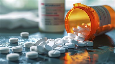 Painkiller opioid epidemic in the US, AI generated