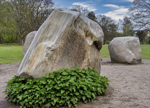 Stones of the global stone project, Großer Tiergarten, Berlin, Germany, Europe