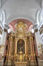 High altar in the baroque church of St Martin, Grüner Markt, Bamberg, Upper Franconia, Bavaria,