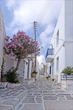 Alley in the old town, Parikia, Paros, Clyclades, Greece, Europe