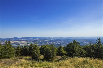 View over Teplice to Milleschauer, Graupen, Krupka, Czech Republic, Europe