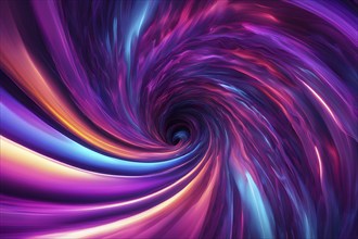 Abstract digital art capturing the essence of a swirling tunnel in vibrant colors in dynamic