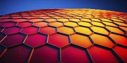 Abstract artwork based on the hexagonal patterns of a honeycomb highlighting efficient structural