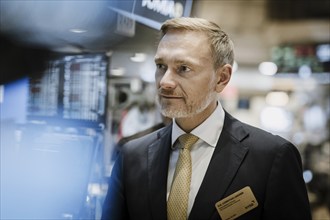 Christian Lindner (FDP), Federal Minister of Finance, photographed during a visit to the trading