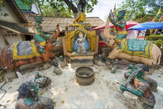 Marodern Buddhist temple, religion, Buddhism, figures, statue, sculpture, worship, God, Buddha,