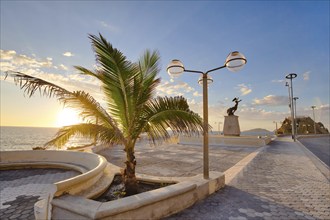 Mazatlan, Mexico-10 April, 2019: Famous Mazatlan sea promenade (El Malecon) with ocean lookouts and