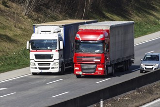 Car traffic, motorway, truck traffic