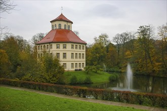 Oppenweiler moated castle, built in the 18th century, classicist style, castle complex in