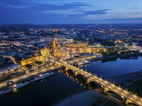 Theatre Square, Court Church, Residential Palace on the Elbe with Brühl's Terrace, Ständehaus and