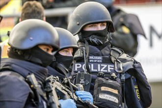 Baden-Württemberg police anti-terror exercise in the stadium. In the run-up to the European