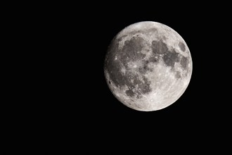 FULLMOON from 20.06.2024 on black sky, Devon, England, United Kingdom, Europe