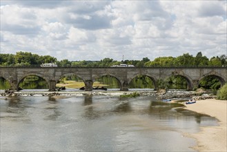 Canal bridge over the Allier, Pont canal de Guétin, Loire Canal, near Nevers, Loire Valley,