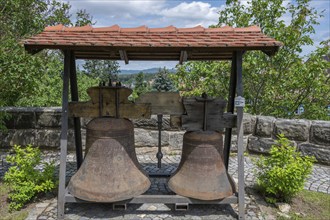 Discarded midday bells from St James' Church, cast in 1947, Schönberg, Middle Franconia, Bavaria,