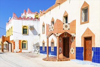 Palace-like building in the abandoned neighbourhood of Mirbat, Dhofar Province, Arabian Peninsula,