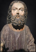 Head of Jesus, around 1470, on a dark background, only the body of Jesus remains of the palm